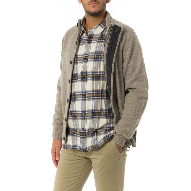 Cardigan Barbour in lana con bottoni