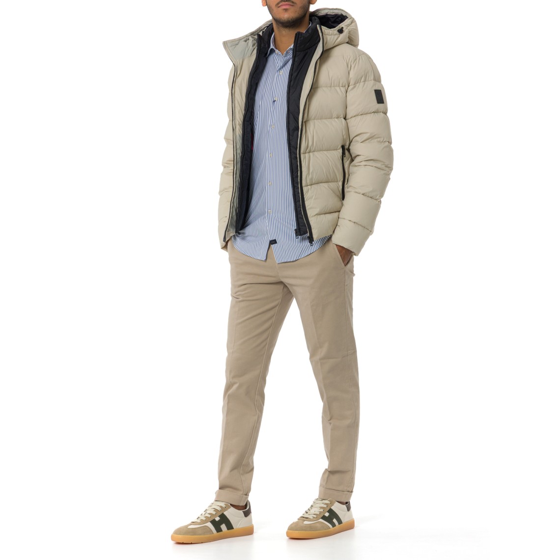 Piumino Double Front in Popeline Calandrato Fay