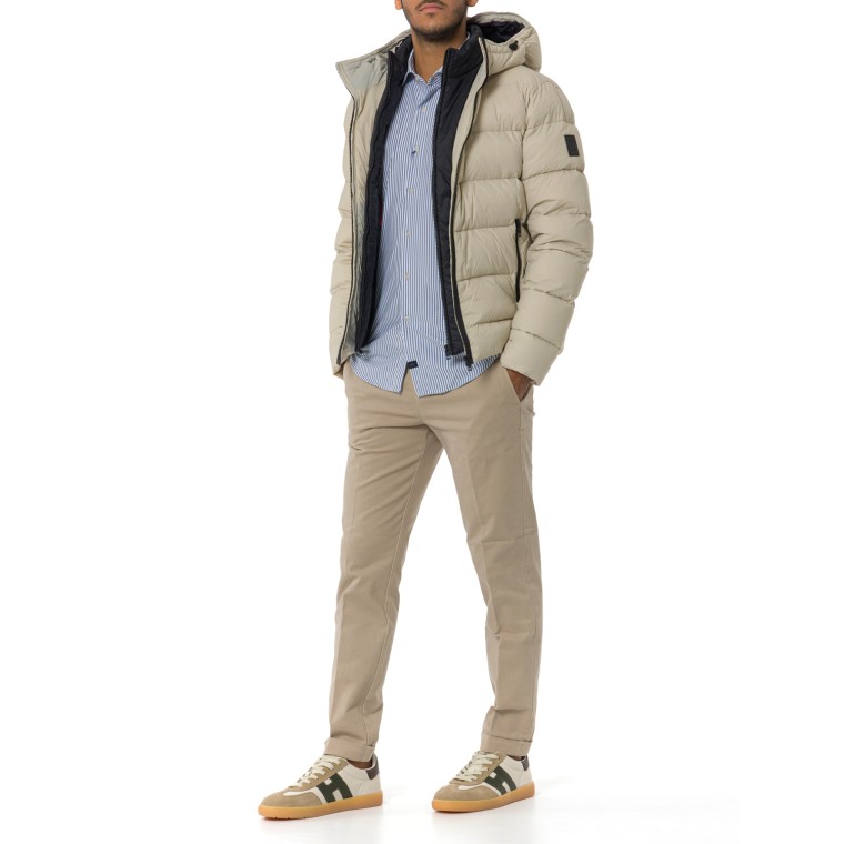 Piumino Double Front in Popeline Calandrato Fay