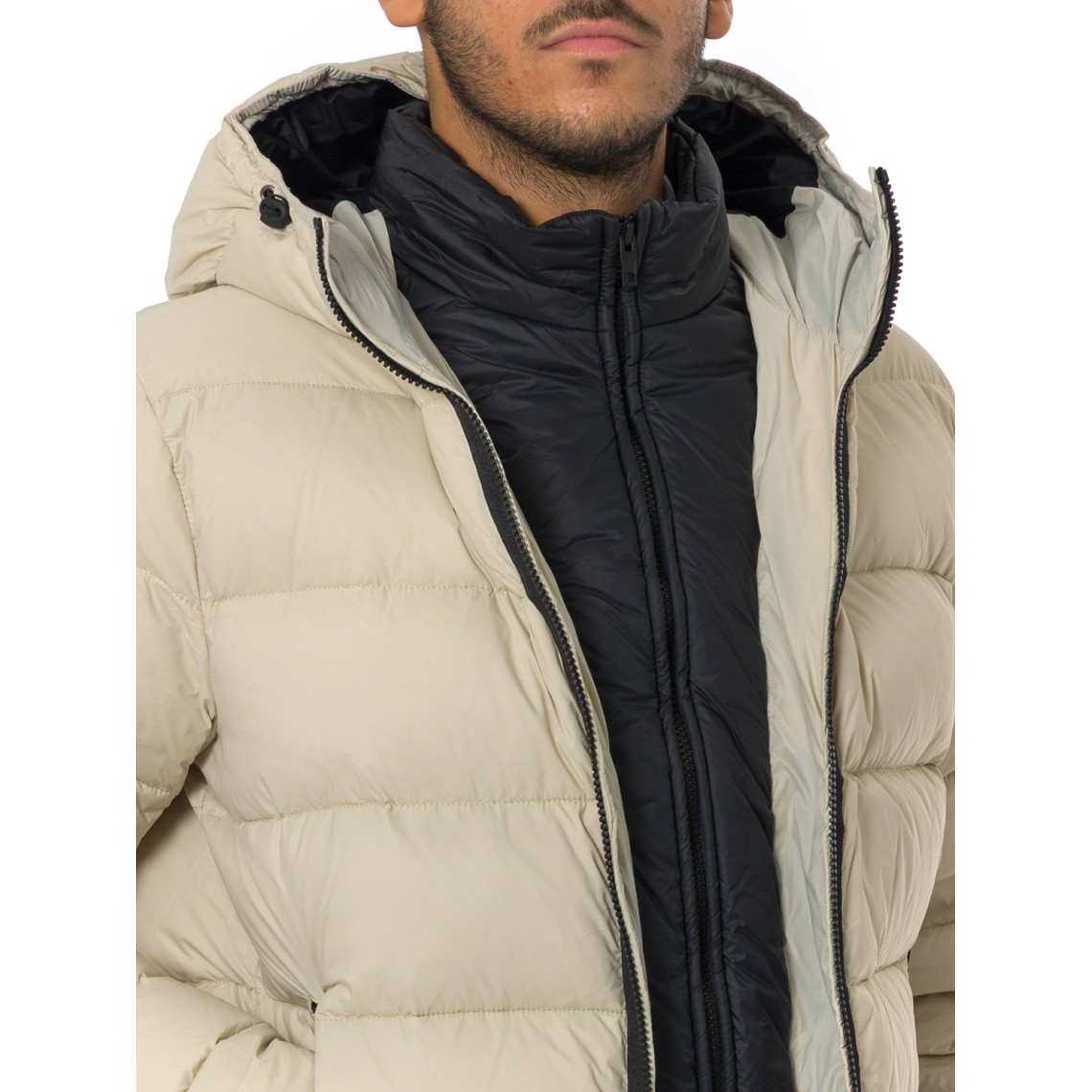 Piumino Double Front in Popeline Calandrato Fay