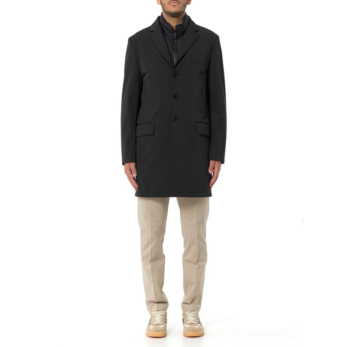 Double Coat in Gabardine Stretch Fay