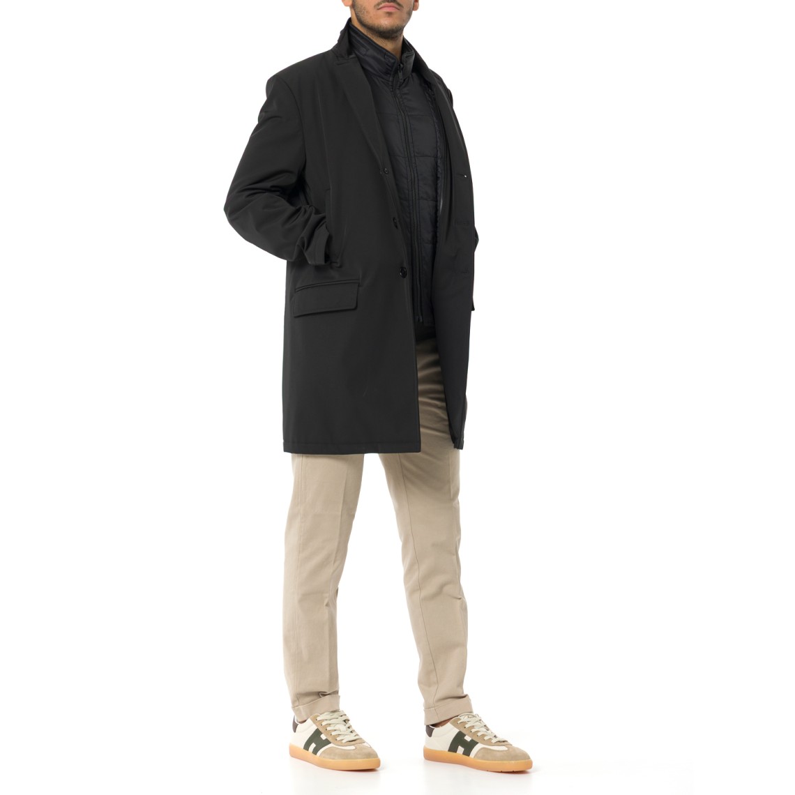 Double Coat in Gabardine Stretch Fay