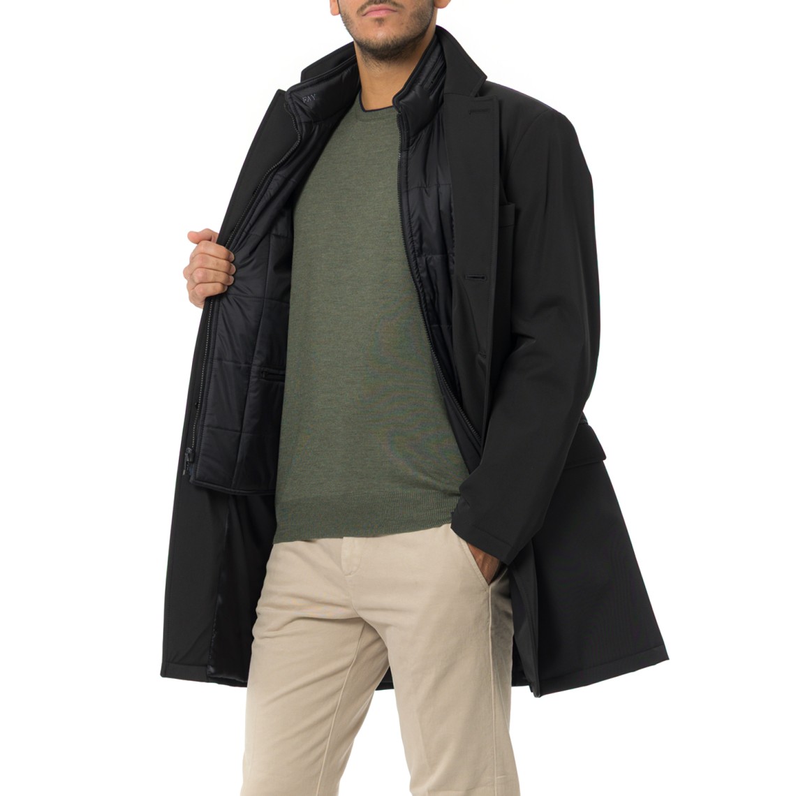 Double Coat in Gabardine Stretch Fay