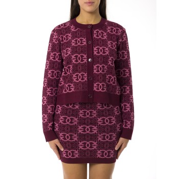 Cardigan Pinko con logo Love Birds
