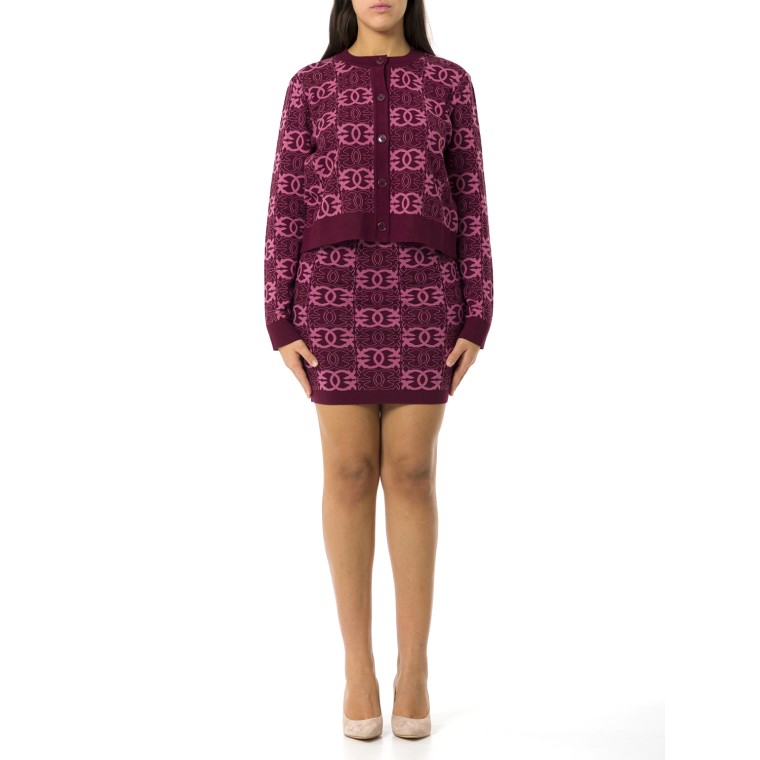 Cardigan Pinko con logo Love Birds