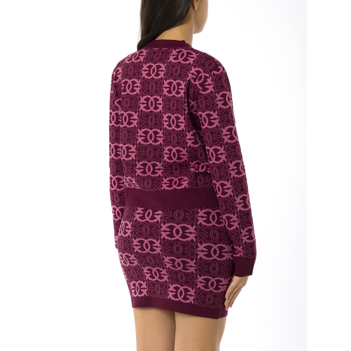 Cardigan Pinko con logo Love Birds