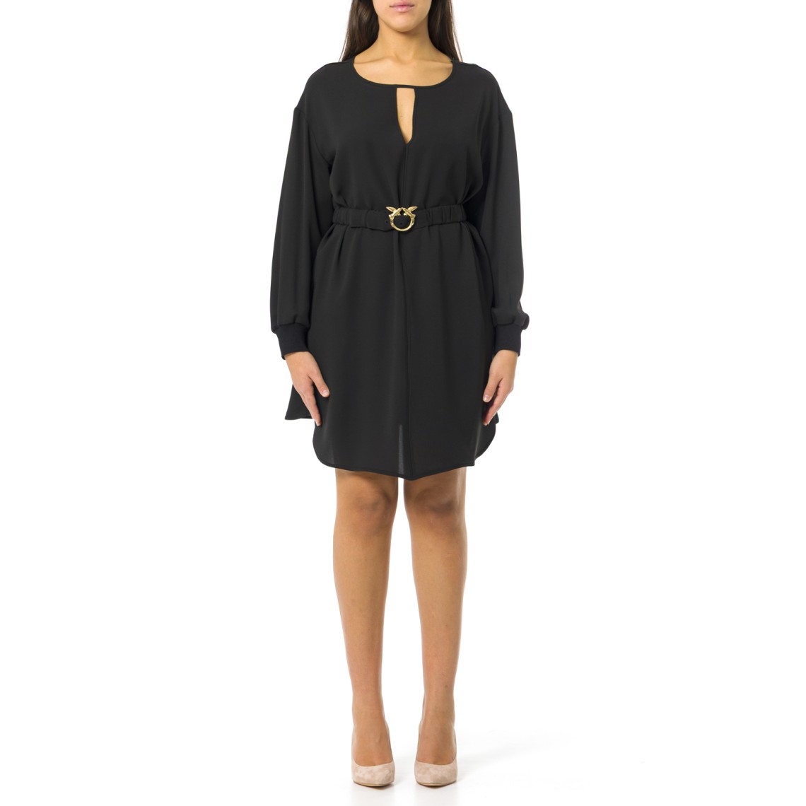 Abito corto in crêpe tecnico