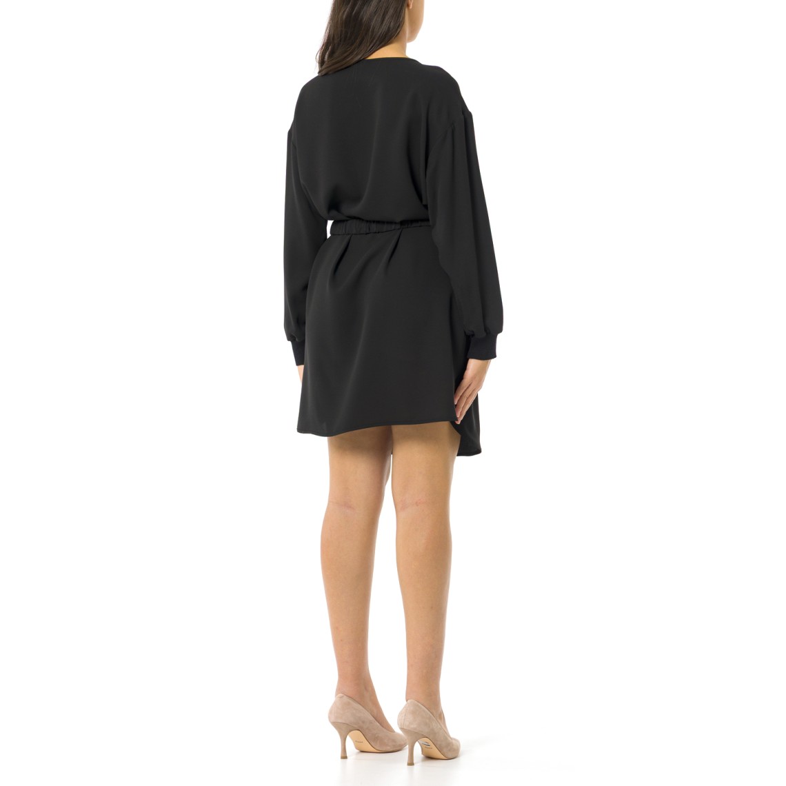 Abito corto in crêpe tecnico