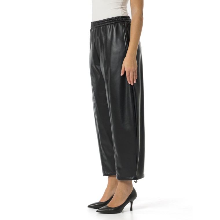 Pantaloni balloon effetto pelle Pinko
