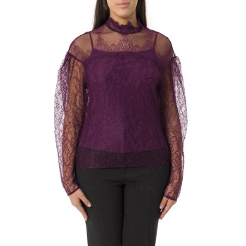 Blusa in pizzo con volant Twinset