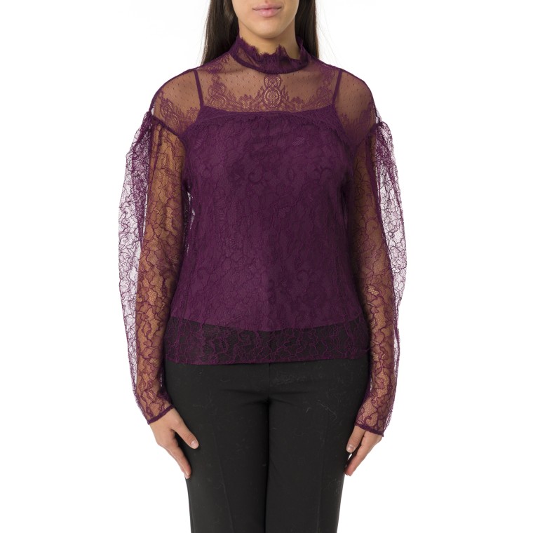 Blusa in pizzo con volant Twinset