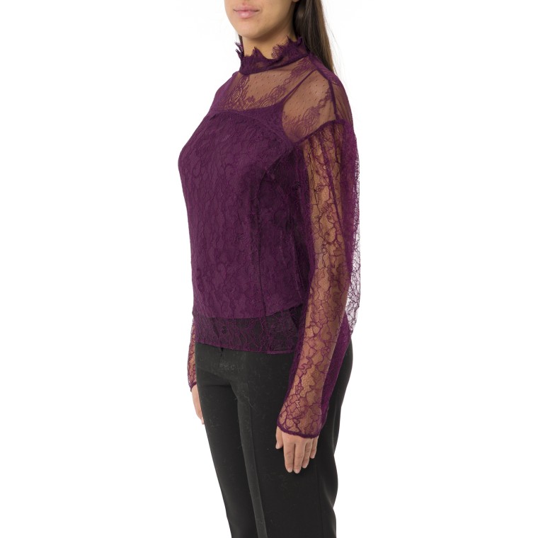 Blusa in pizzo con volant Twinset