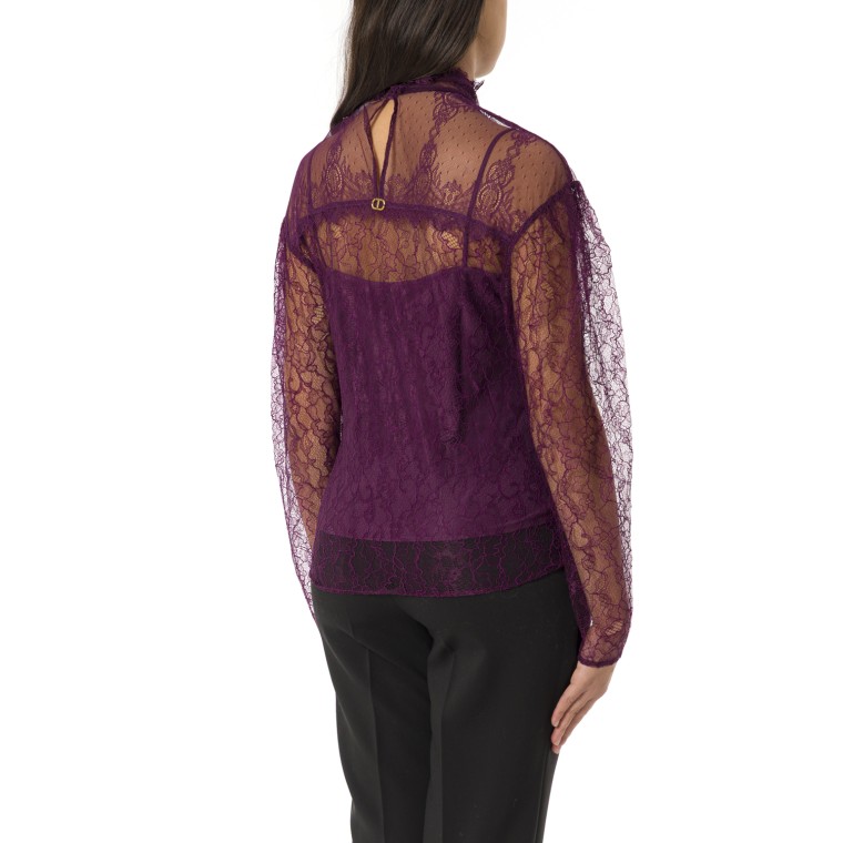 Blusa in pizzo con volant Twinset