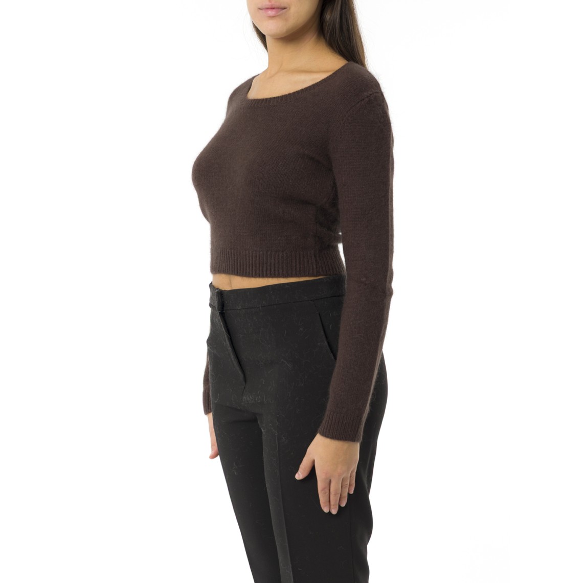 Maglia in misto angora con spilla Twinset