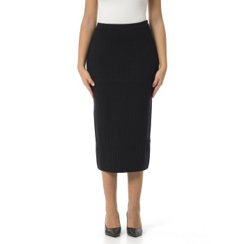 Gonna longuette a coste con spacco Twinset
