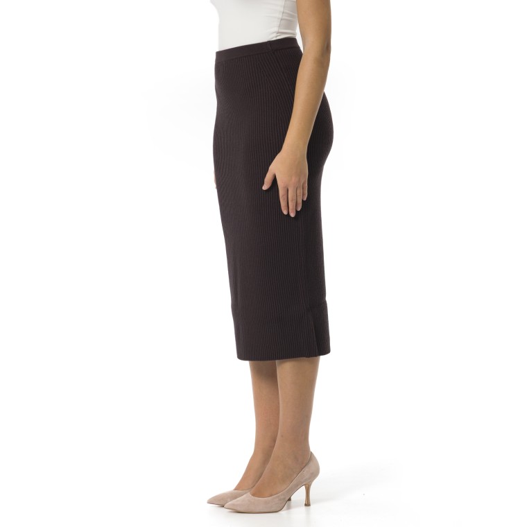 Gonna longuette a coste con spacco Twinset
