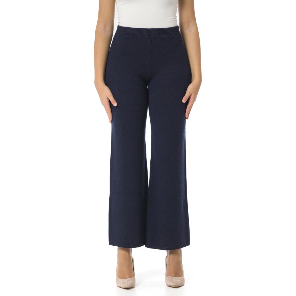 Pantaloni a zampa Twinset in misto lana