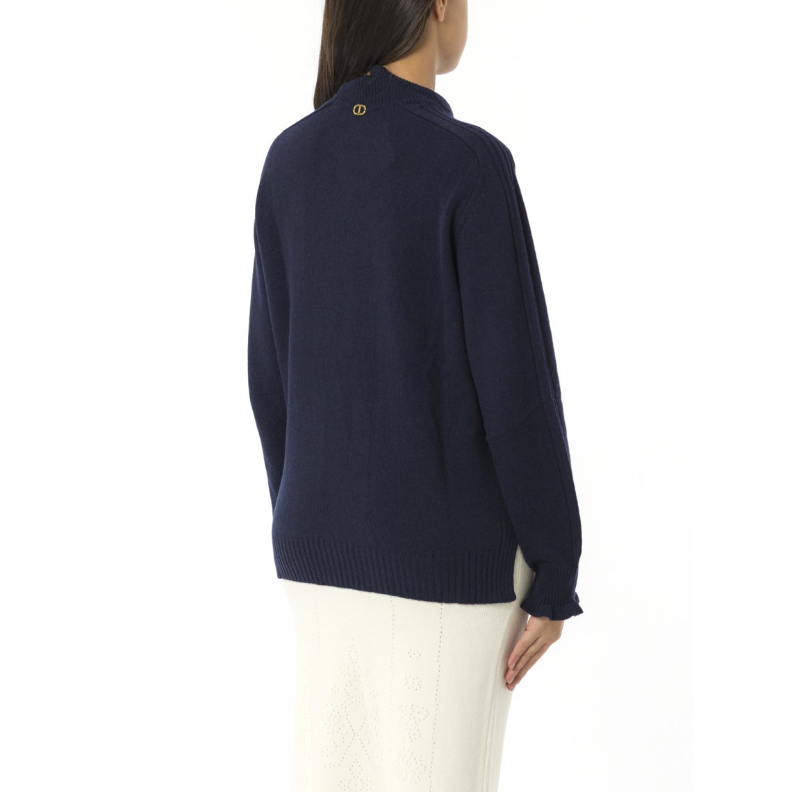 Maglia in misto lana con volant Twinset