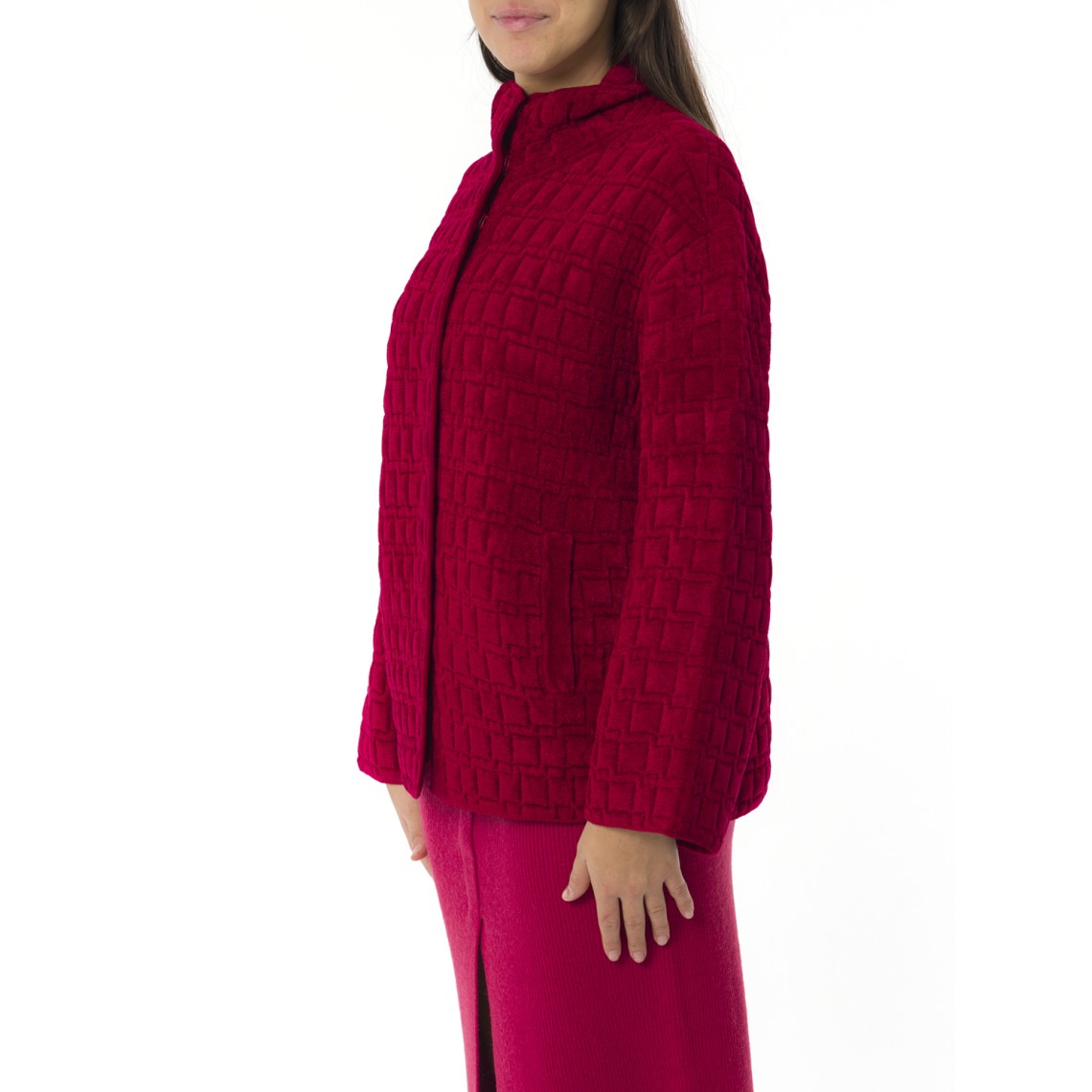 Giacca con collo alto in ciniglia Emporio Armani