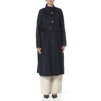 Cappotto a collo alto con cintura Emporio Armani