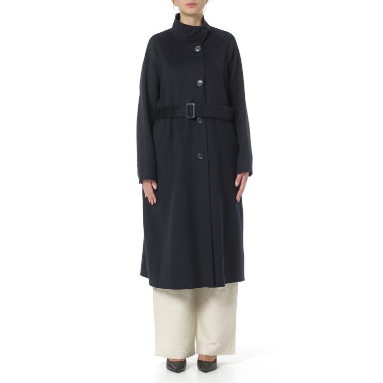 Cappotto a collo alto con cintura Emporio Armani