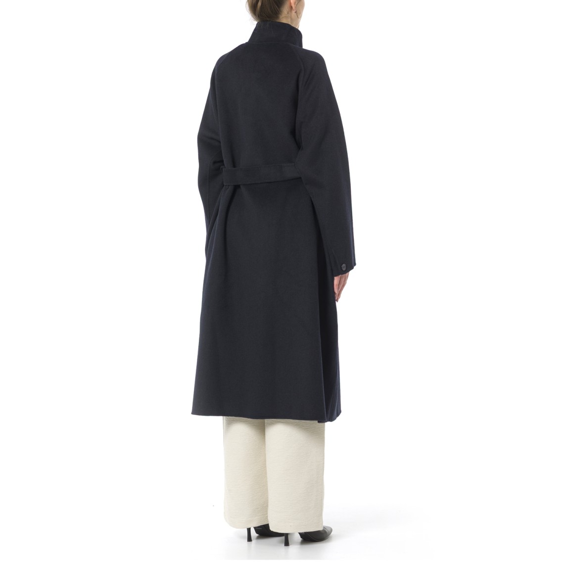 Cappotto a collo alto con cintura Emporio Armani