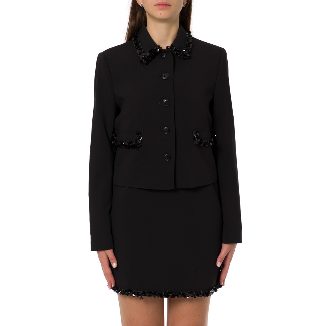 Giacca in crêpe con ricami Twinset