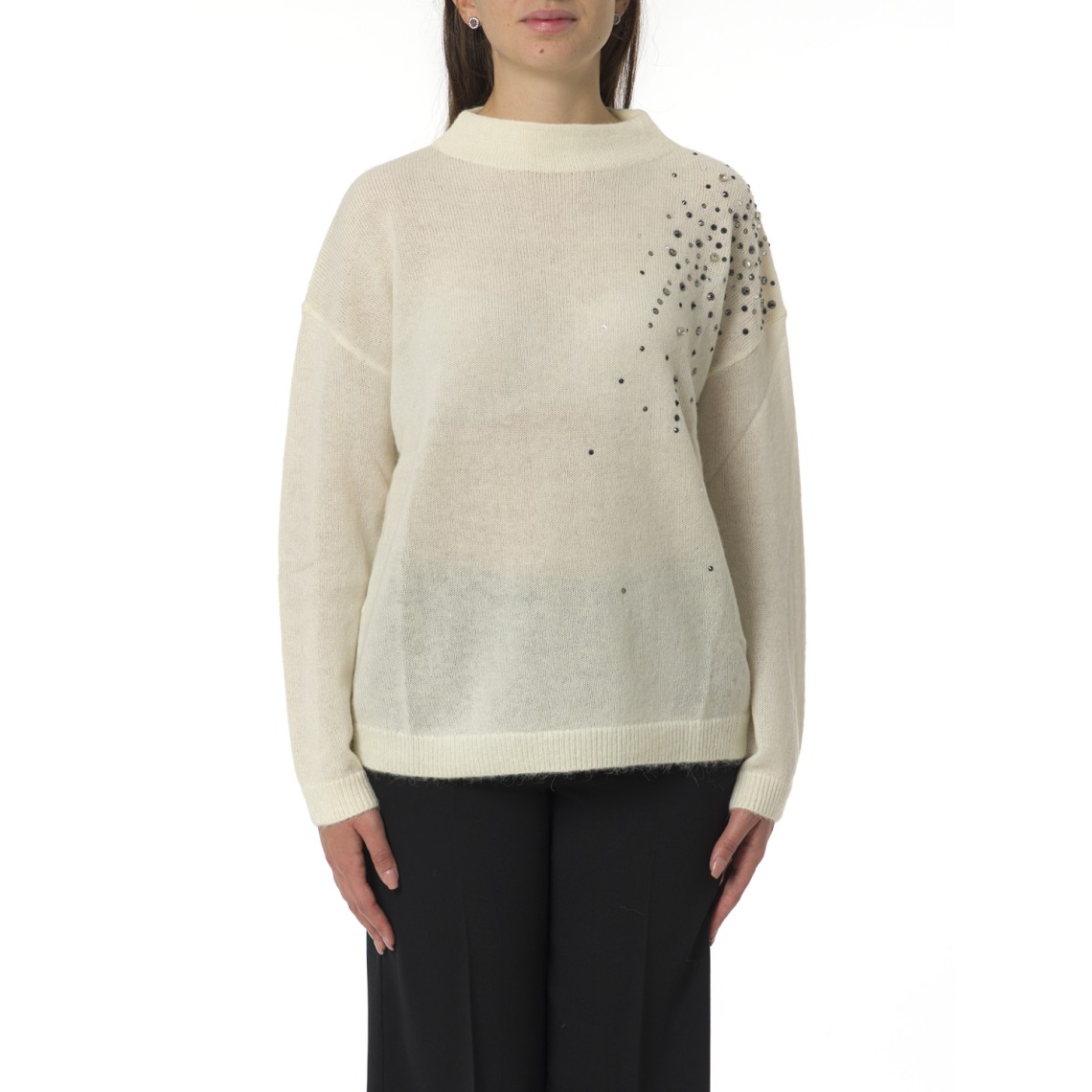 Maglia in misto alpaca con strass Pennyblack