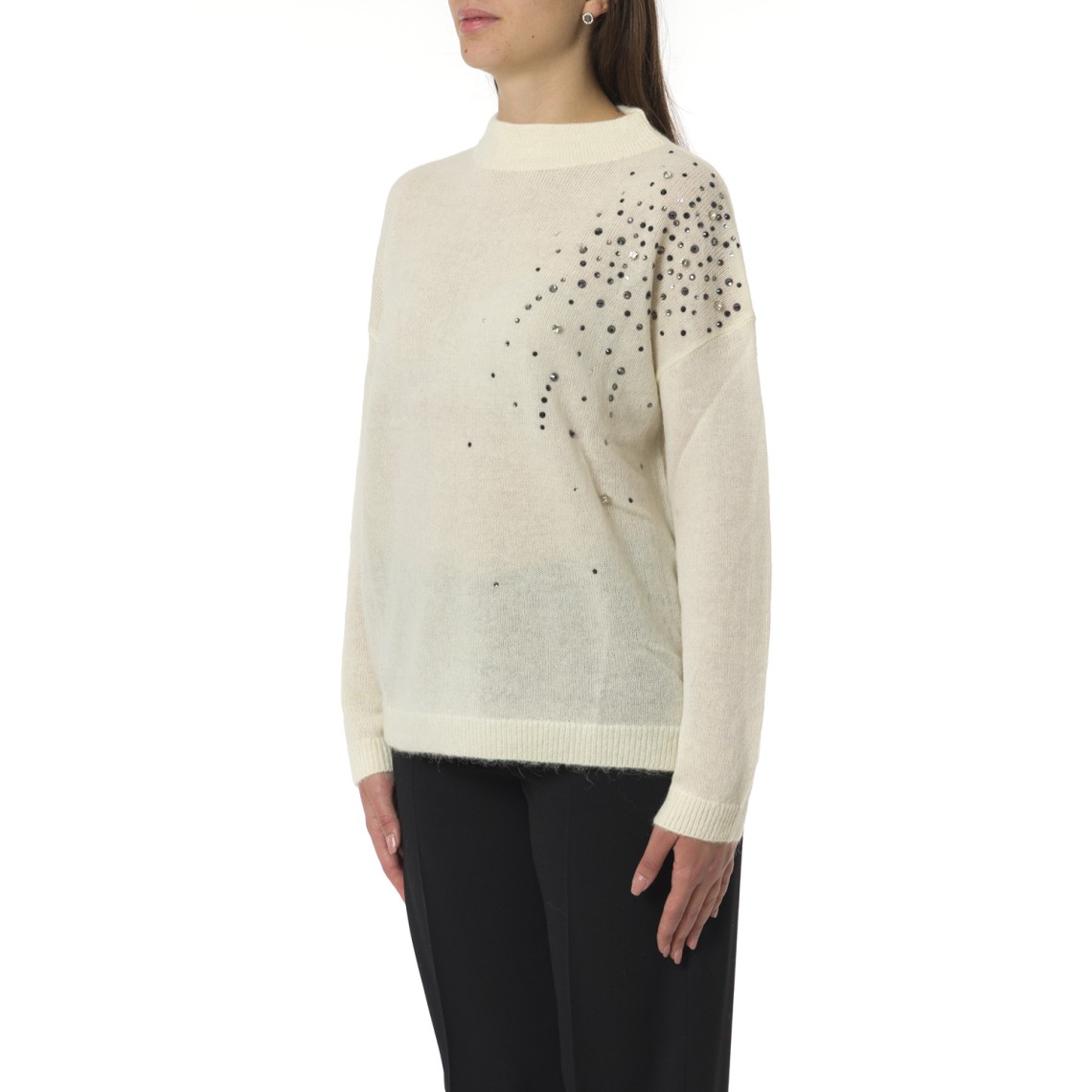 Maglia in misto alpaca con strass Pennyblack