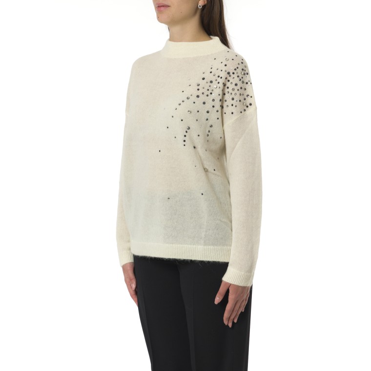 Maglia in misto alpaca con strass Pennyblack