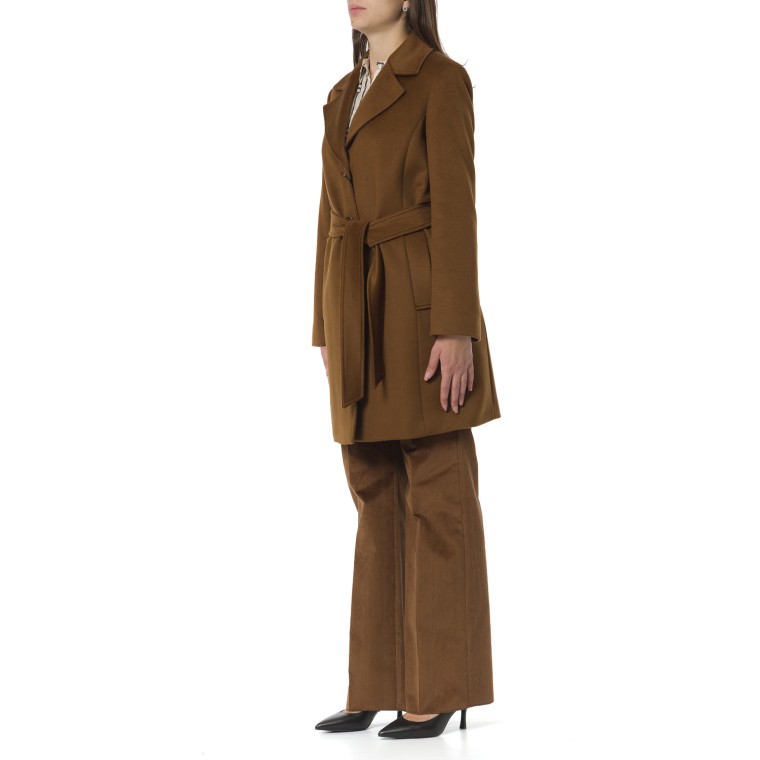 Cappotto in drap di lana con cintura Pennyblack