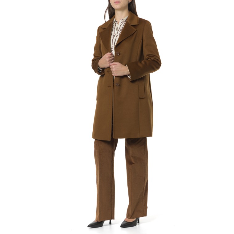 Cappotto in drap di lana con cintura Pennyblack