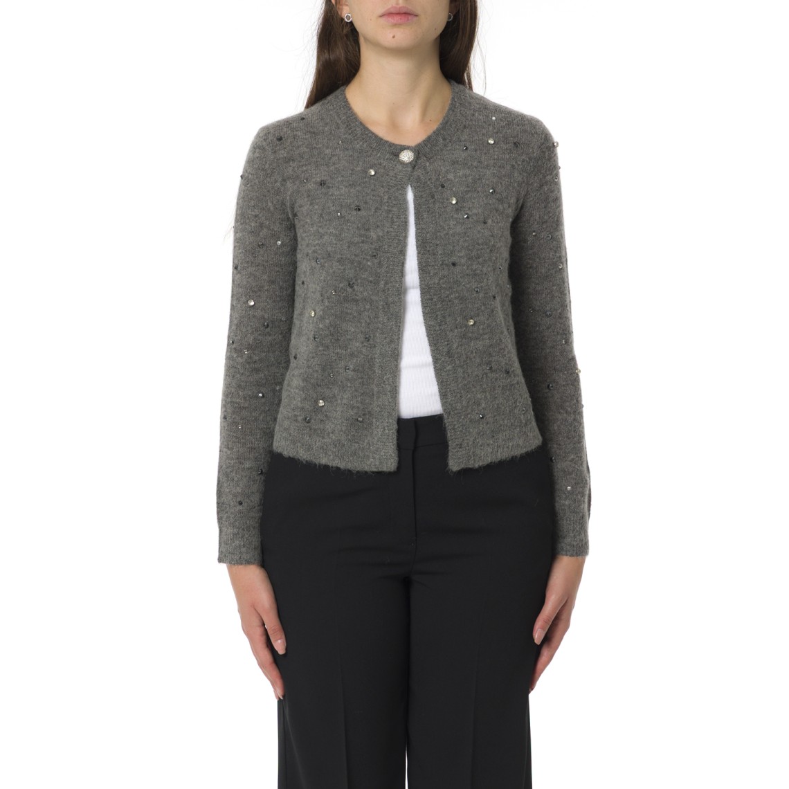 Cardigan boxy fit con strass Pennyblack