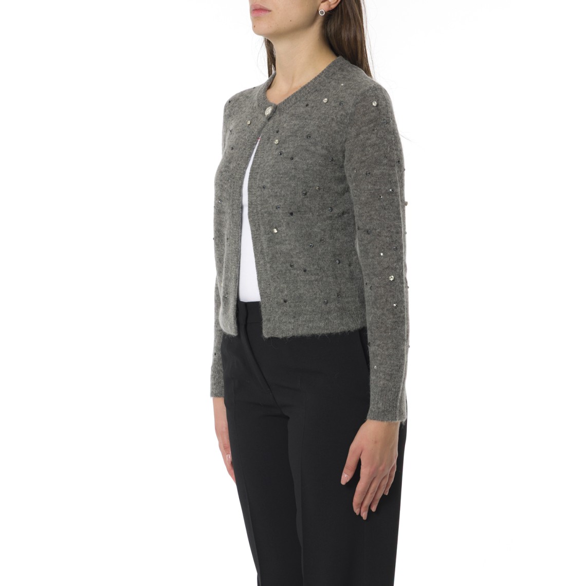 Cardigan boxy fit con strass Pennyblack