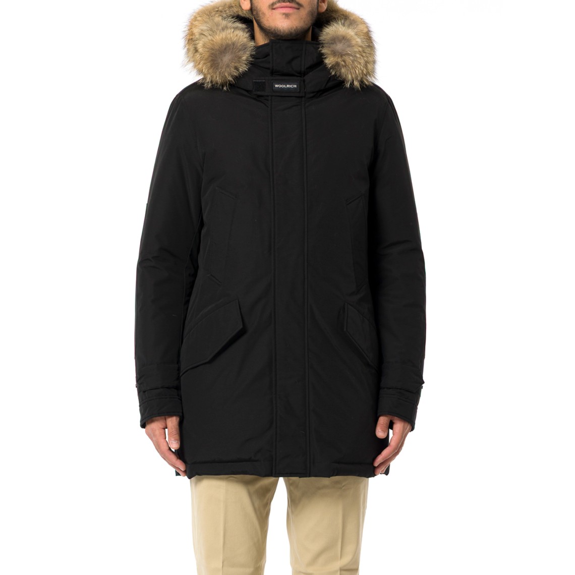 Polar Parka in Ramar Cloth con collo alto e bordo in pelliccia Woolrich