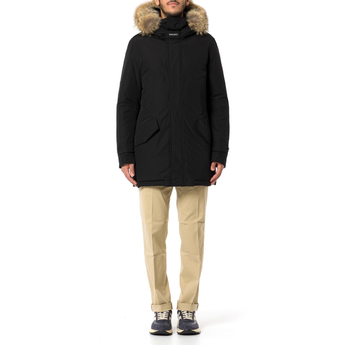 Polar Parka in Ramar Cloth con collo alto e bordo in pelliccia Woolrich
