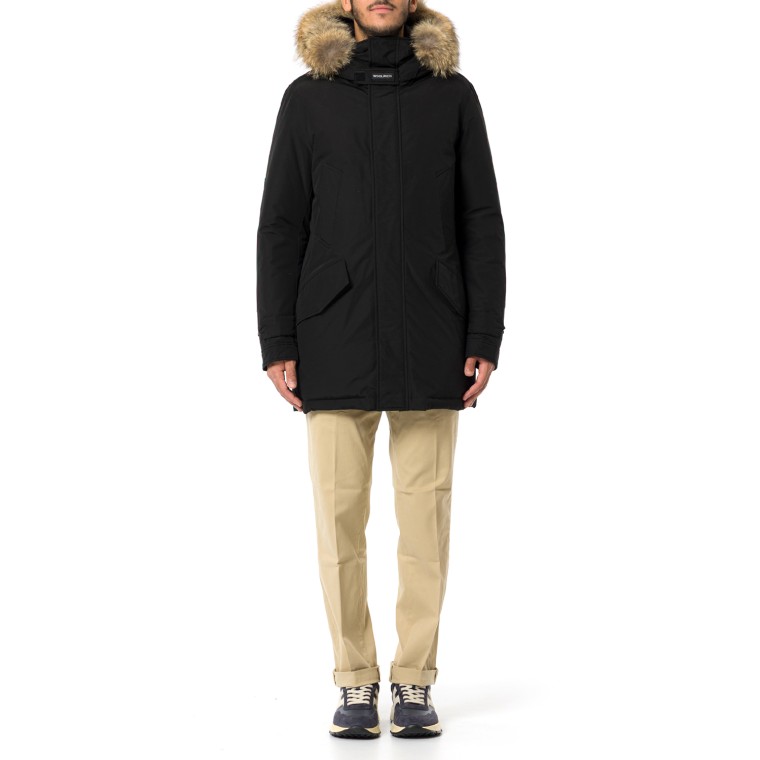 Polar Parka in Ramar Cloth con collo alto e bordo in pelliccia Woolrich