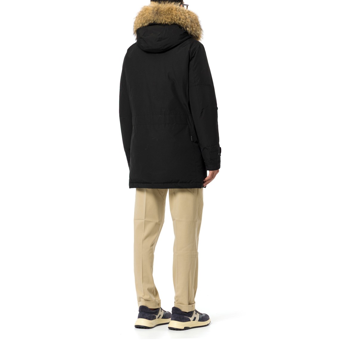 Polar Parka in Ramar Cloth con collo alto e bordo in pelliccia Woolrich