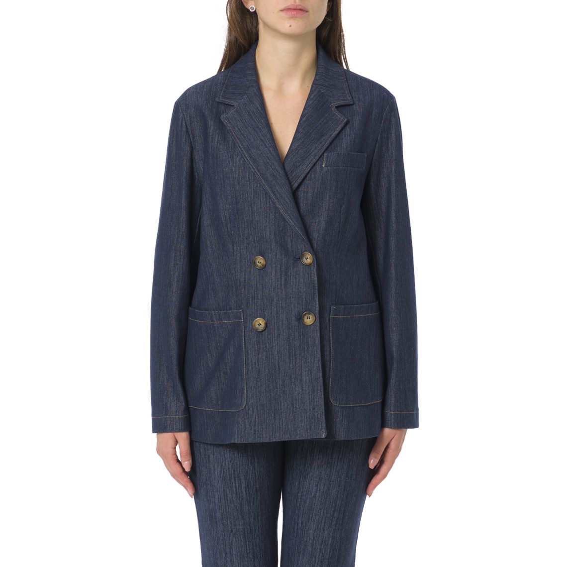 Blazer doppiopetto in jersey effetto denim Pennyblack