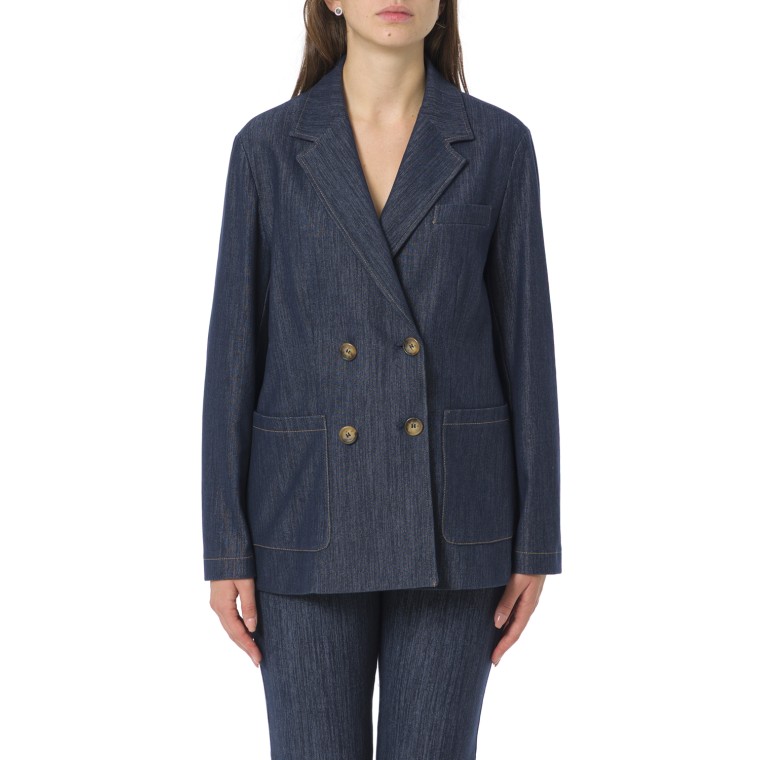 Blazer doppiopetto in jersey effetto denim Pennyblack