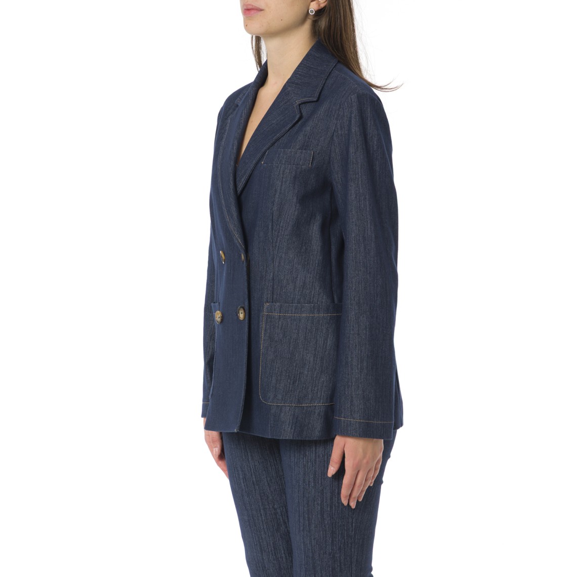 Blazer doppiopetto in jersey effetto denim Pennyblack