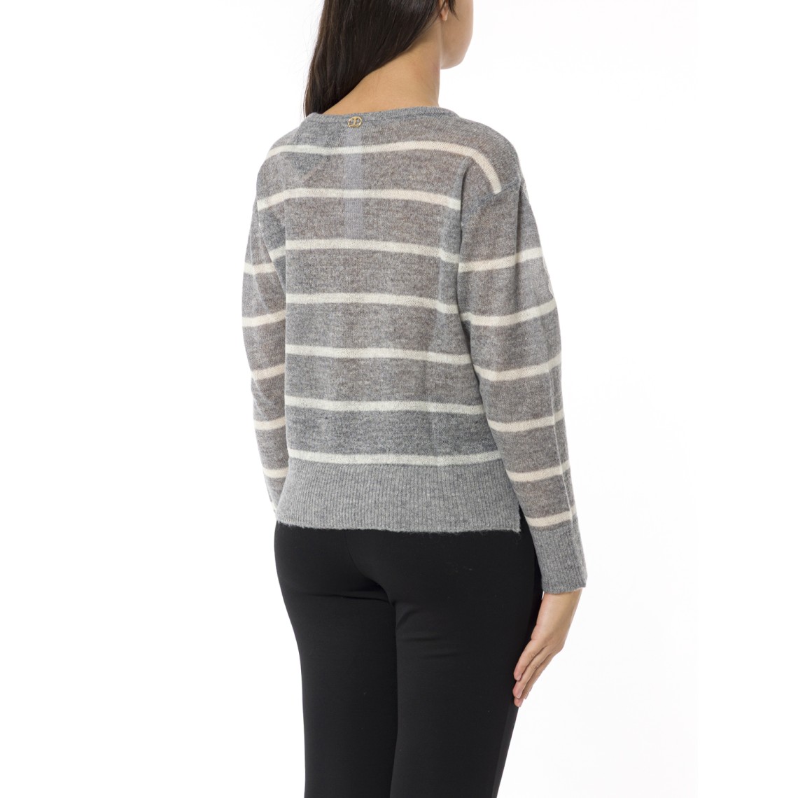 Maglia in misto mohair con pizzo e spacchi Twinset