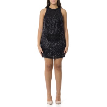 Abito corto con frange di paillettes Twinset
