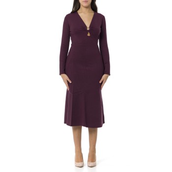 Abito longuette in maglia con Oval T Twinset