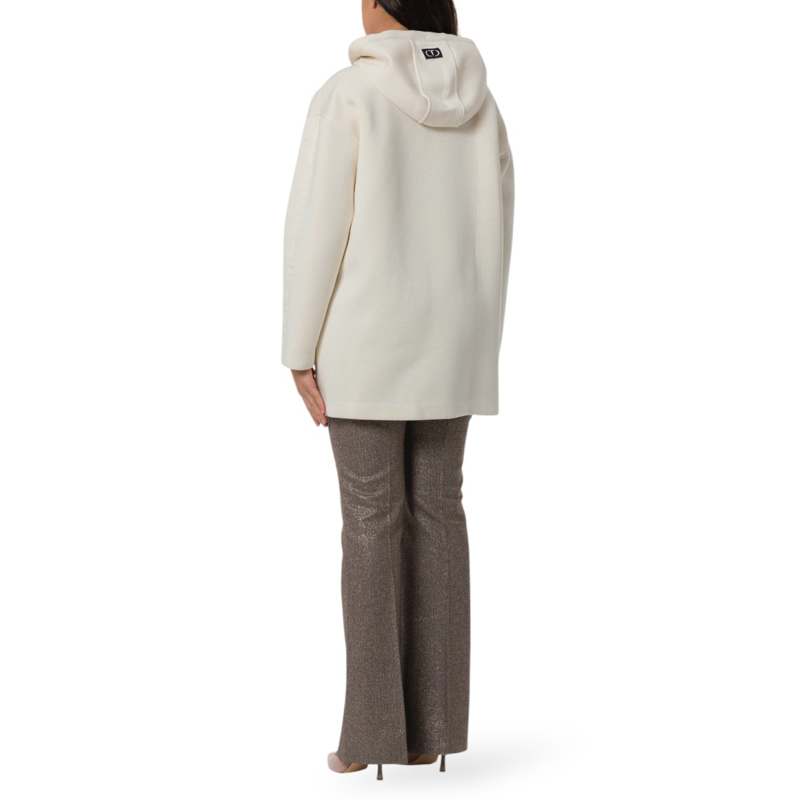 Giubbino in scuba con cappuccio e zip Twinset