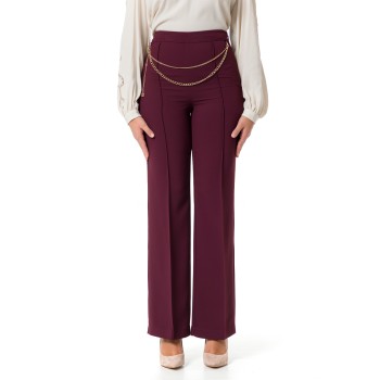 Pantaloni in crêpe cady con catena Twinset