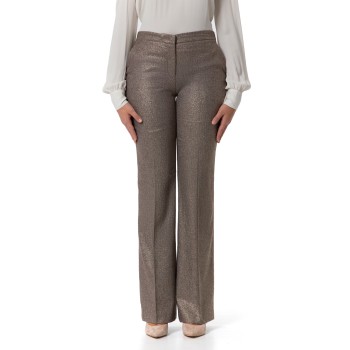 Pantaloni flare in misto lana con lurex Twinset