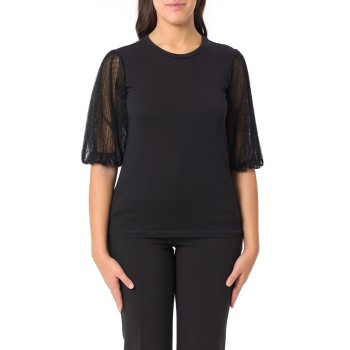 T-shirt con maniche plumetis Twinset