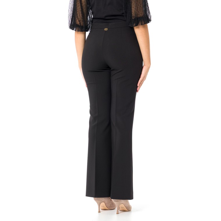 Pantaloni palazzo in crêpe Twinset