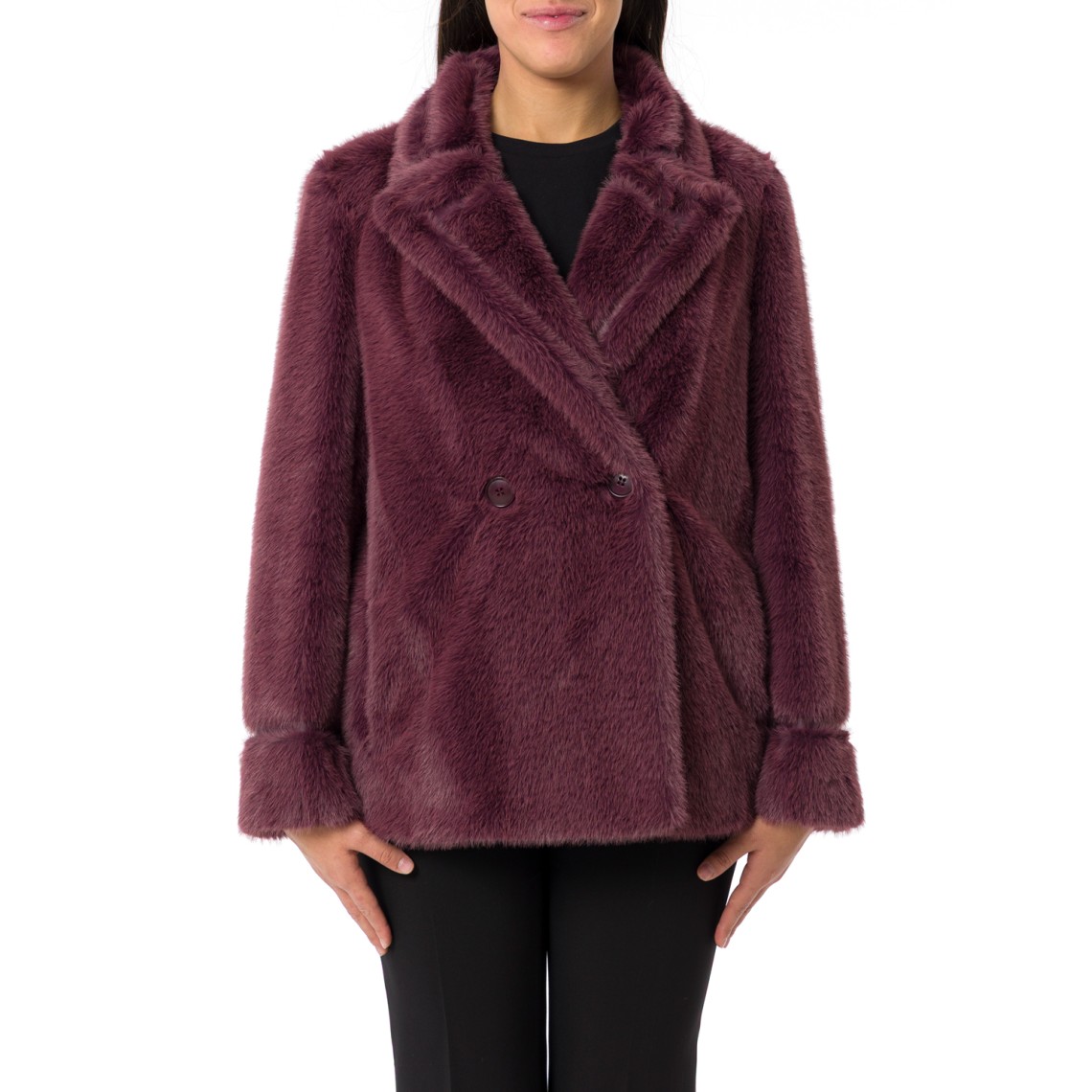 Cappotto corto in faux fur Twinset